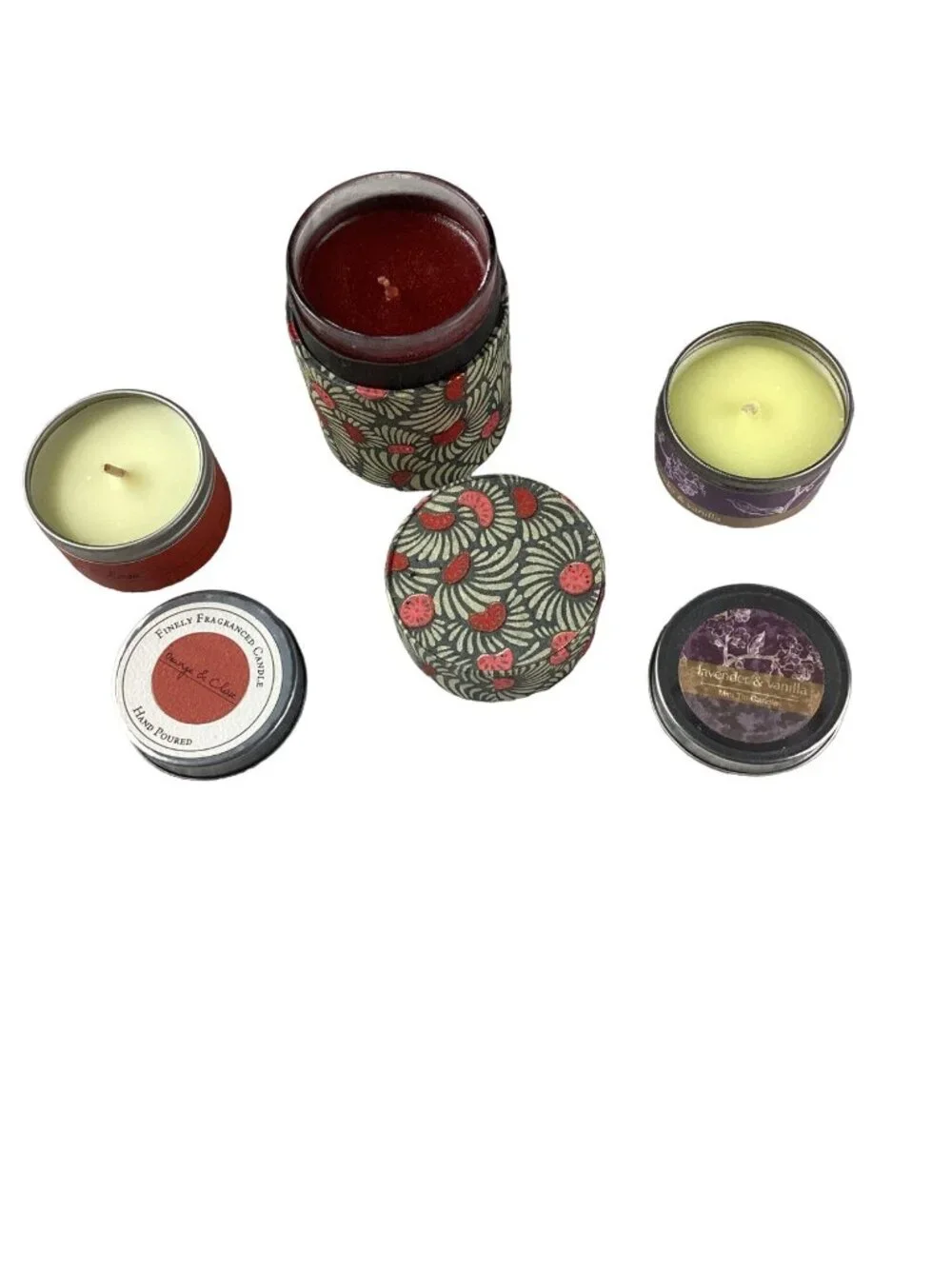3 Travel Candles Assortment* Orange and clove*Carnelian*Lavender and Vanilla*NEW